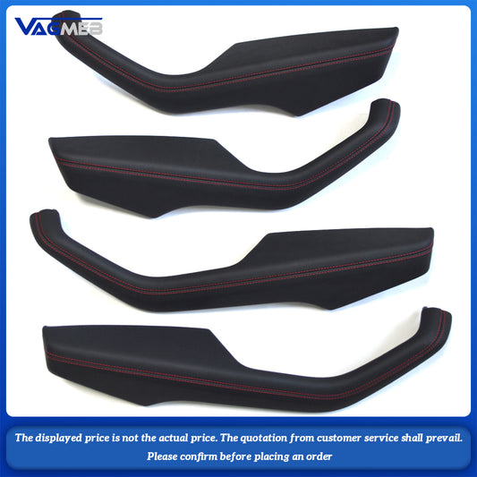 For Audi A4B9, the inner handles of the four doors are made of genuine leather with red lines