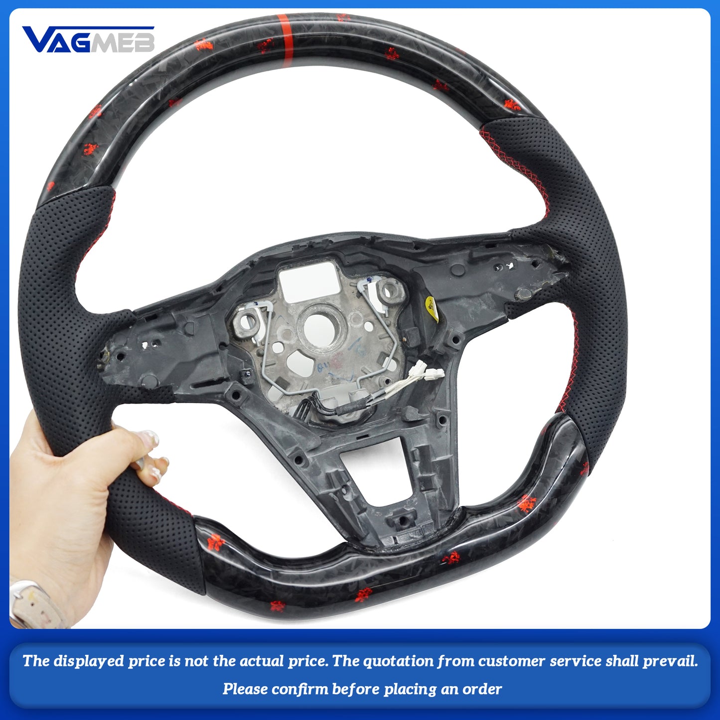 For VW Golf MK8 GTI RLine MK8 Carbon Fiber Steering Wheel Customized Without heating function