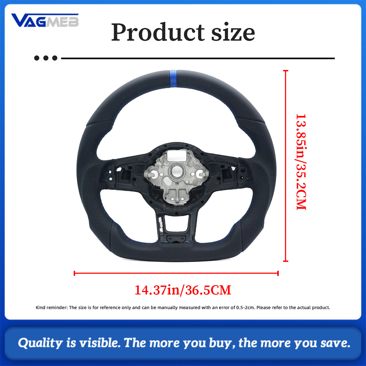 Alcantara leather steering wheel suitable for VW Golf MK7 7.5 GTI GTD GTE R Polo GTI Tiguan MK2 Passat B8 Sport steering wheel
