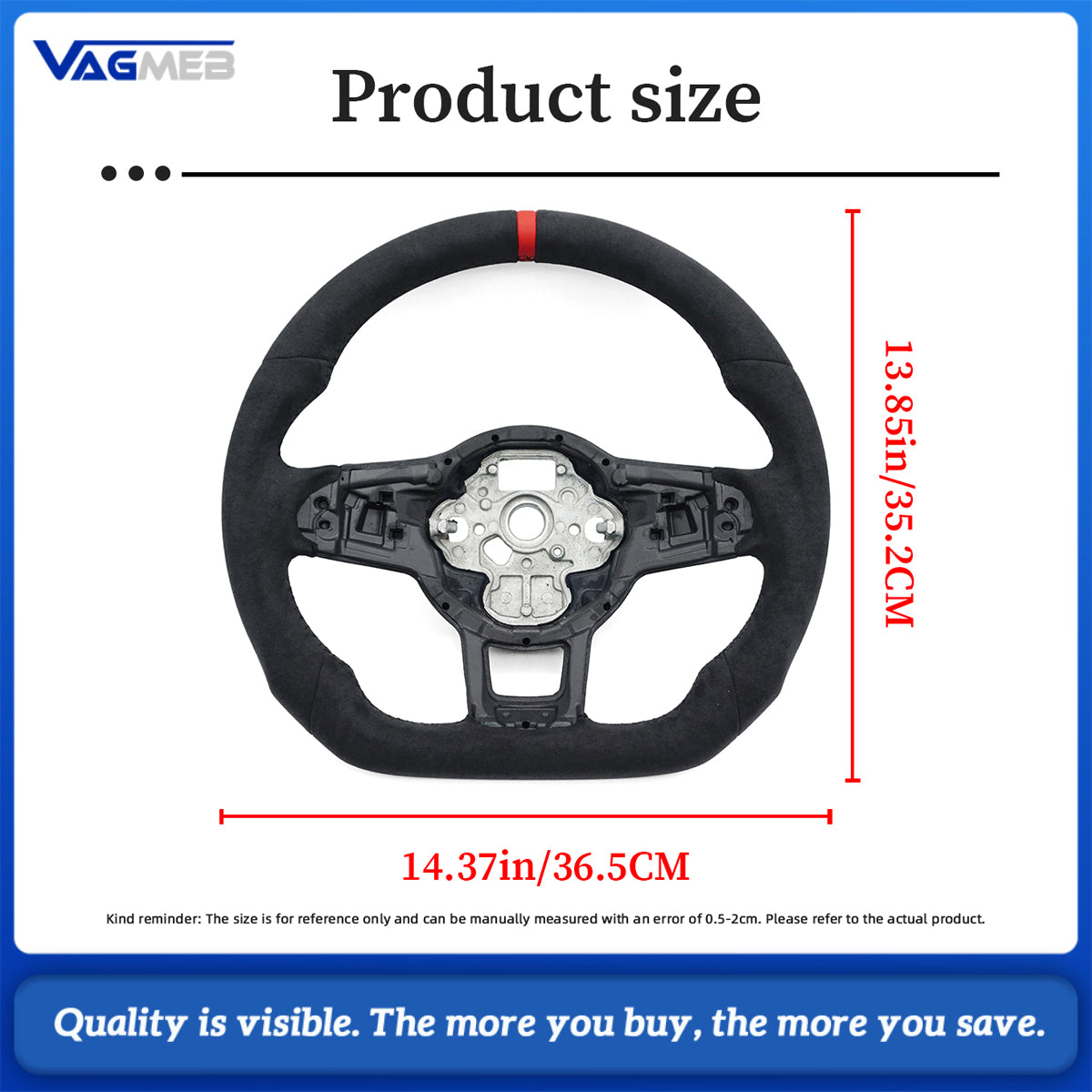 Alcantara leather steering wheel suitable for VW Golf MK7 7.5 GTI GTD GTE R Polo GTI Tiguan MK2 Passat B8 Sport steering wheel