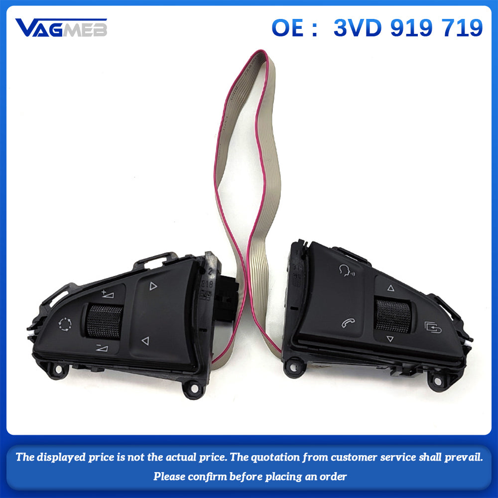 Car Multi-Function Steering Wheel Buttons Cruise Control Switch For Skoda Superb Kodiaq Karoq 3VD 919 719