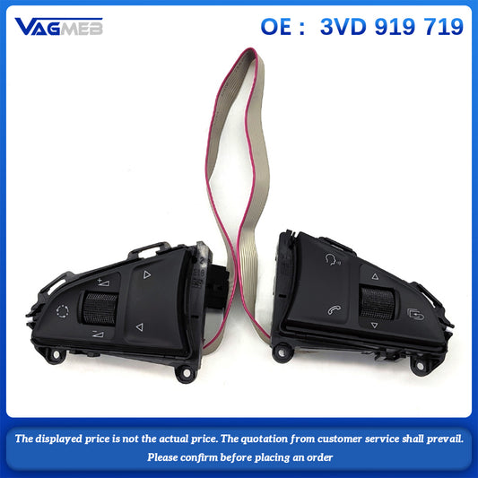 Car Multi-Function Steering Wheel Buttons Cruise Control Switch For Skoda Superb Kodiaq Karoq 3VD 919 719