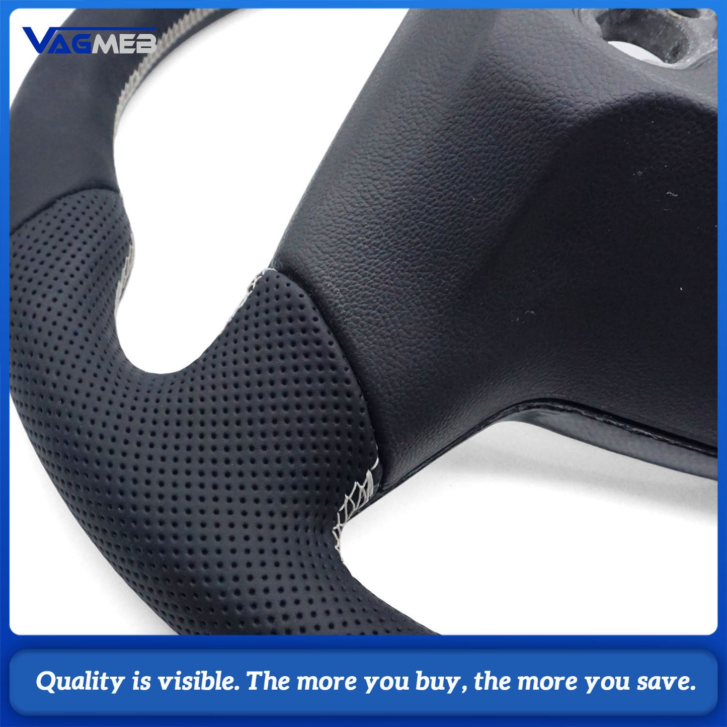 Carbon Fiber Semi Perforated Sports Steering Wheel,For VW GOLF 7 MK7 Transporter T6