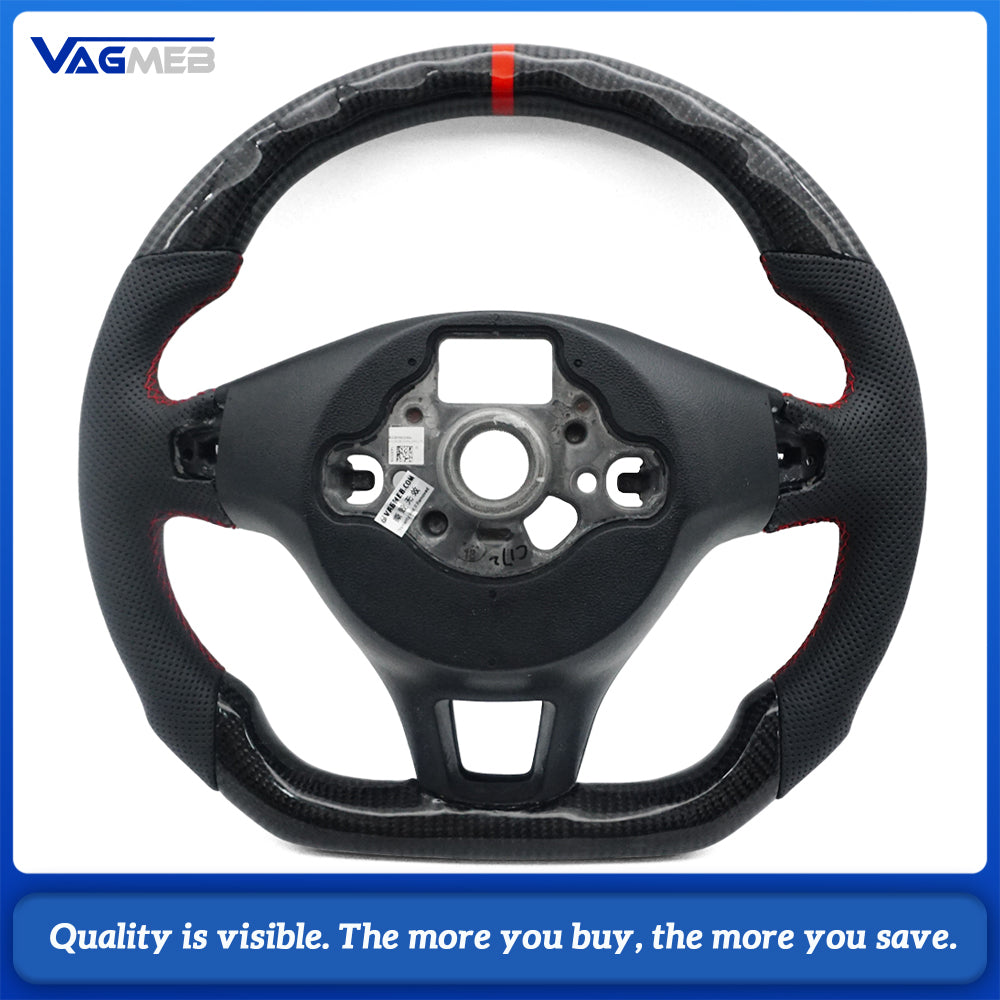 Carbon Fiber Semi Perforated Sports Steering Wheel,For VW GOLF 7 MK7 Transporter T6