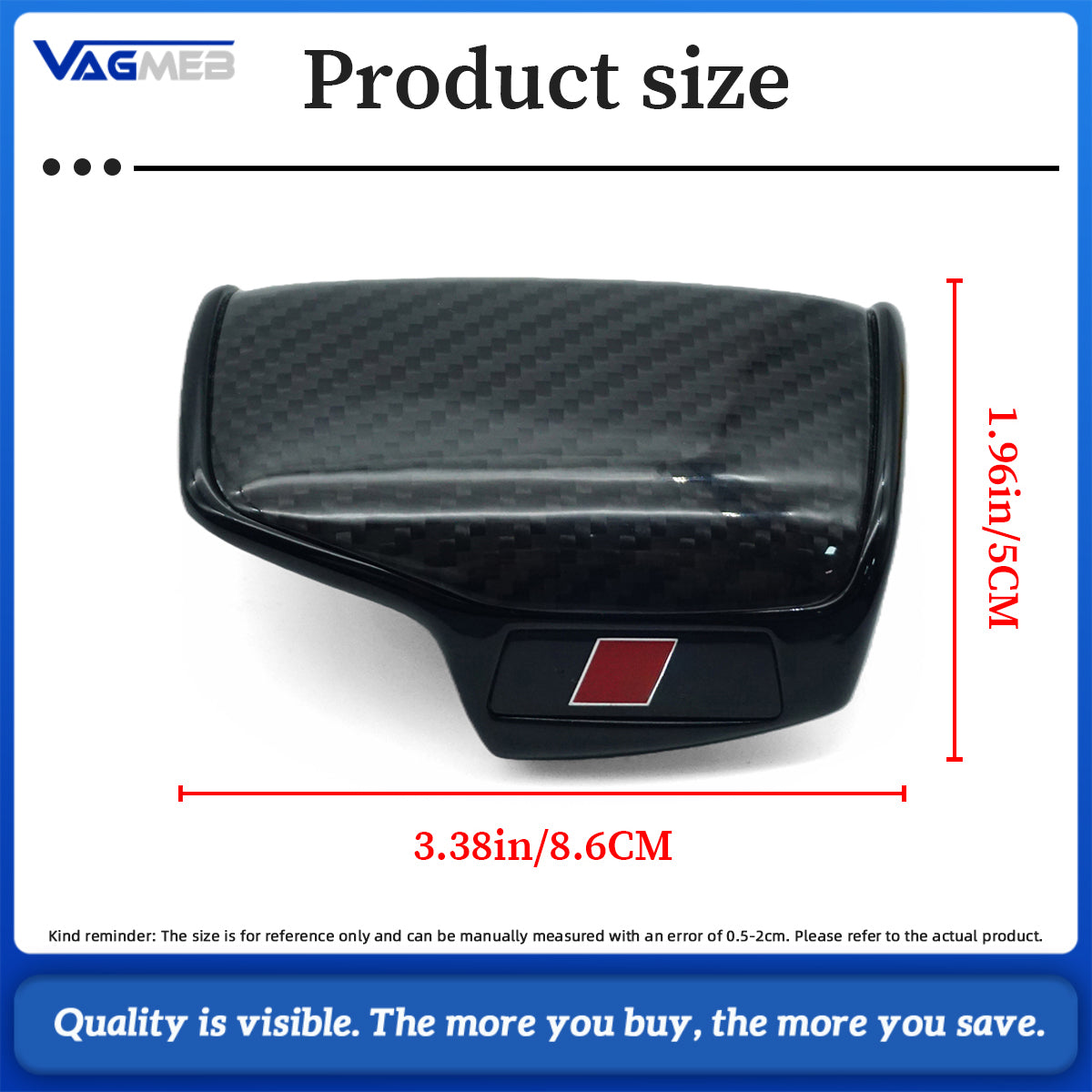 Carbon Fiber Style Gear Shift Knob Head Cover Trim With S Logo For Audi Q7  Interior Accessories