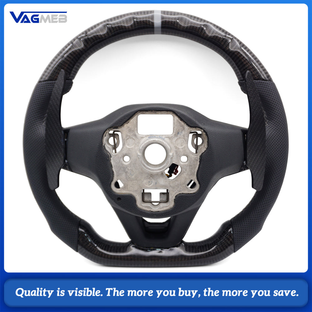 Customized Carbon Fiber Steering Wheel Leather For VW Golf 8 GTI R Line MK8 Car Accessories