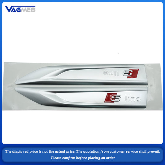 For Audi Sline Logo A3 A4 B8 8P 8V A6 C7 A5 Q5 B7 B6 B9 A7 SLINE Q3 Q7 Car Logo Fender Leaf Plate Side Label Decorative Sticker