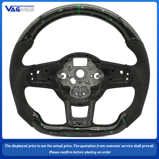 Forged gold foil carbon fiber Alcantara steering wheel Golf 7 7.5 GTI GTD GTE R 2013-2020 Polo GTI Tiguan Passat DSG