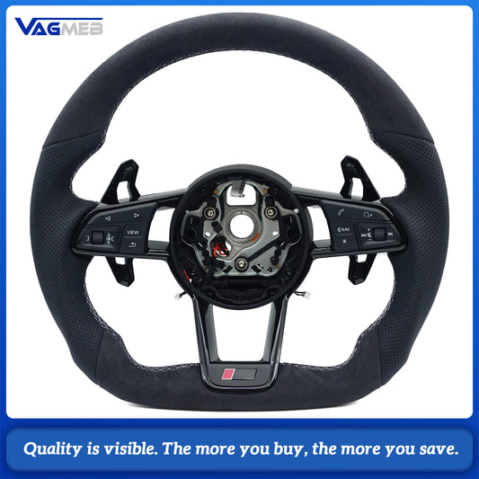 Suitable for Audi A3 A4 A5 A6 A7 Q2 Q3 Q5 Q7 Q8 R8 Sport Alcantara leather perforated steering wheel