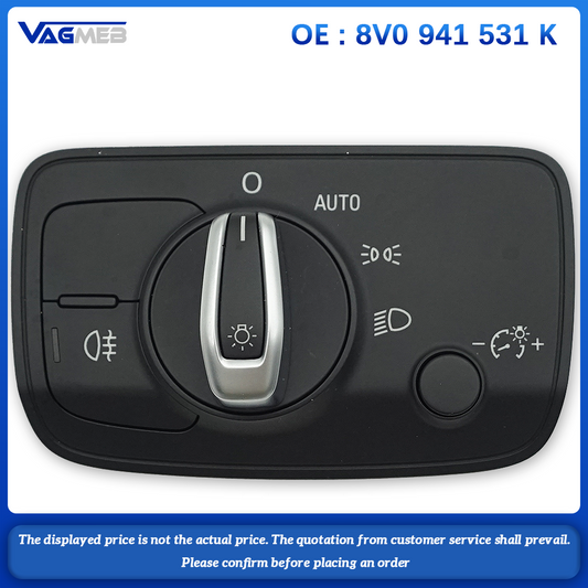 For Audi A3 Headlight Fog Lamp Light Control Switch Panel Car Accessories 8V0 941 531K