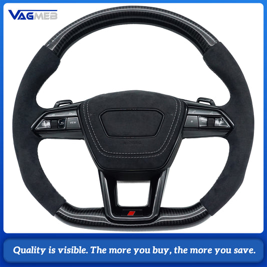 For Audi A6C8 Custom Upgrade Carbon Fiber steering Wheel Car Accessories