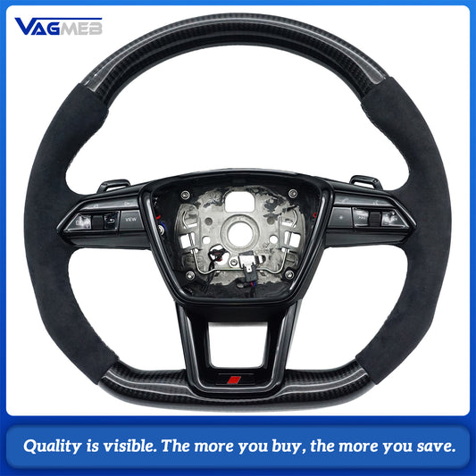 For Audi A6C8 Custom Upgrade Carbon Fiber steering Wheel Car Accessories