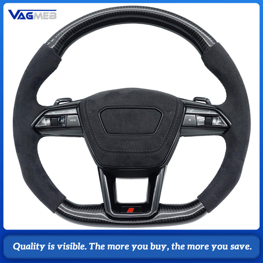 For Audi A6C8 Custom Upgrade Carbon Fiber steering Wheel With heating function Car Accessories