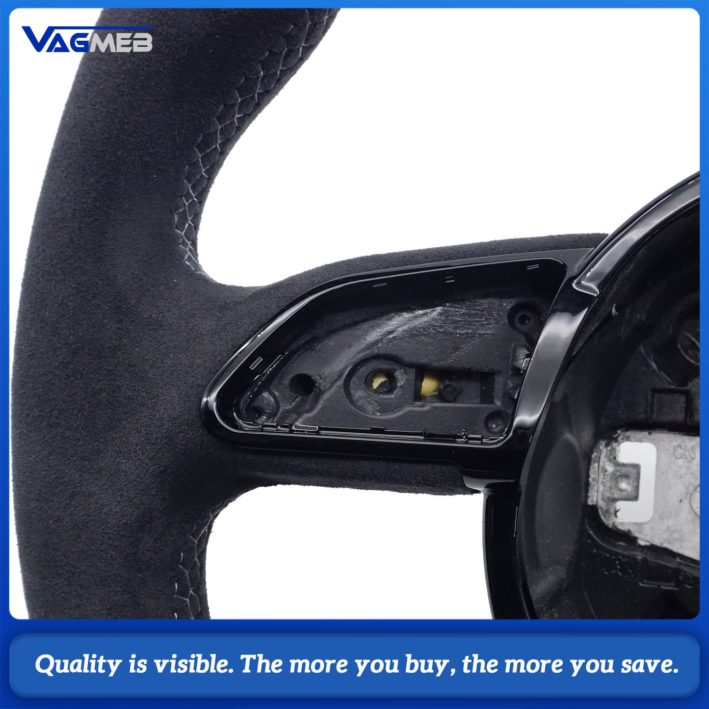 For Audi A3 8V A4 B8 A5 A6 A7 Q3 Q5 Q7 Alcantara Leather Flat Bottomed Steering Wheel