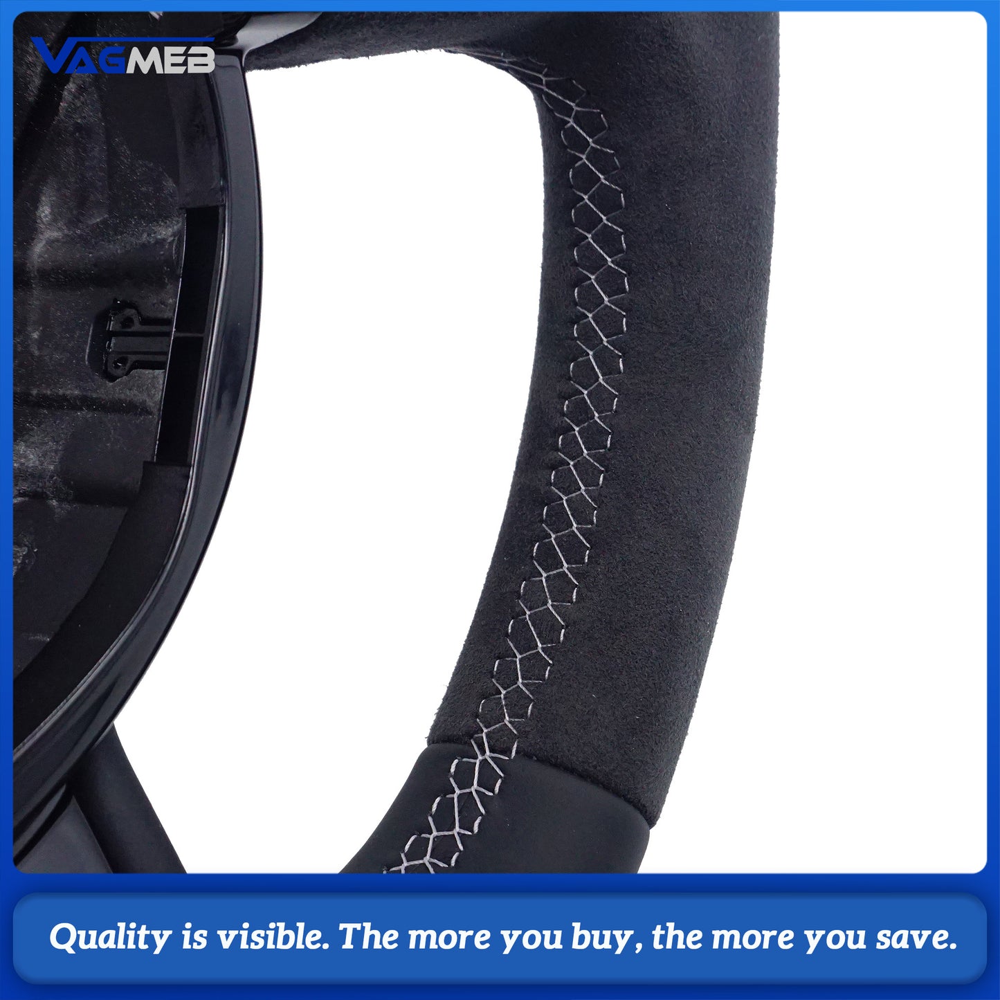 For Audi A3 8V A4 B8 A5 A6 A7 Q3 Q5 Q7 Alcantara Leather Flat Bottomed Steering Wheel