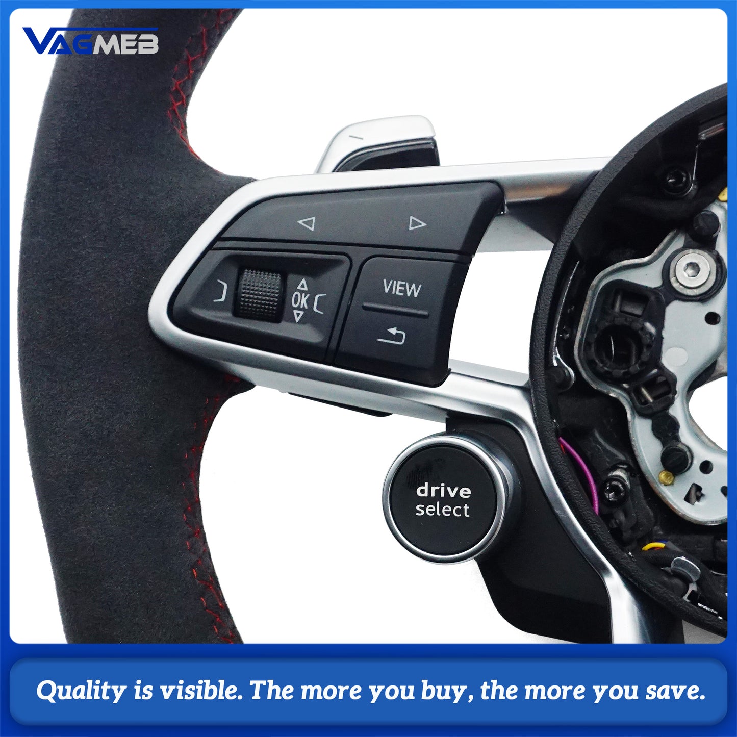 Suitable for Audi A3 A4 A5 A6 A7 A8 Q3 Q5 Q7 Q8 R8 button leather multifunction steering wheel assembly, Car Accessories