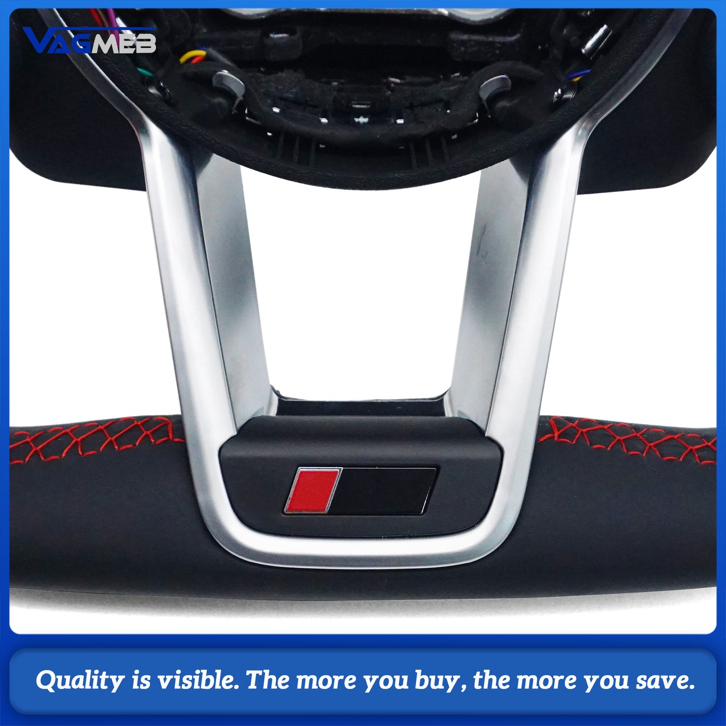Suitable for Audi A3 A4 A5 A6 A7 A8 Q3 Q5 Q7 Q8 R8 button leather multifunction steering wheel assembly, Car Accessories