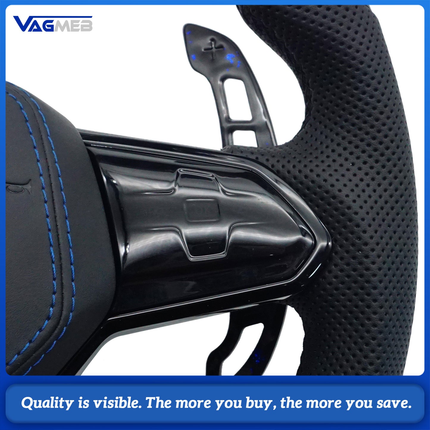 Touch Steering Wheel Blue Forged Carbon LED With heating function for  VW Golf MK7 MK6 MK5 MK4 Passat Jetta Touareg Phaeton Tiguan Magotan Polo