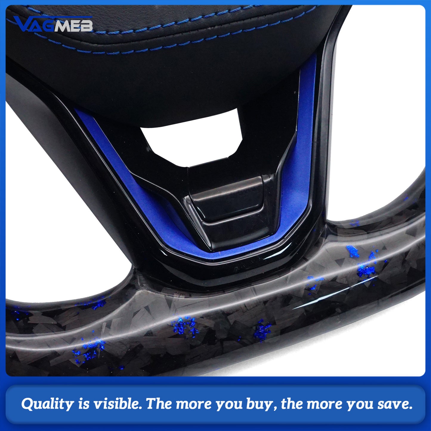 Touch Steering Wheel Blue Forged Carbon LED With heating function for  VW Golf MK7 MK6 MK5 MK4 Passat Jetta Touareg Phaeton Tiguan Magotan Polo