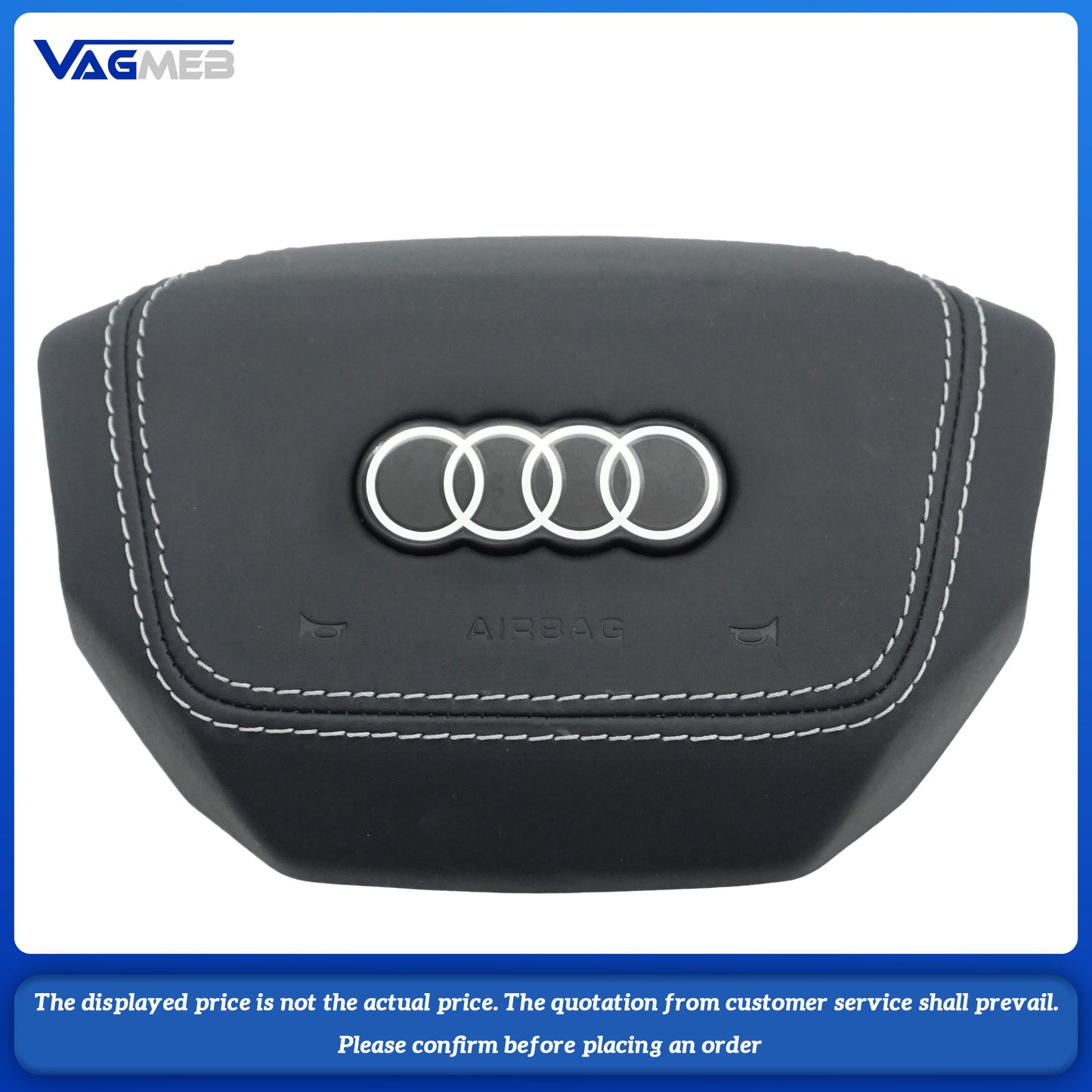 Steering wheel airbag cover multifunction steering wheel For Audi A5A6 Leather gray stripe