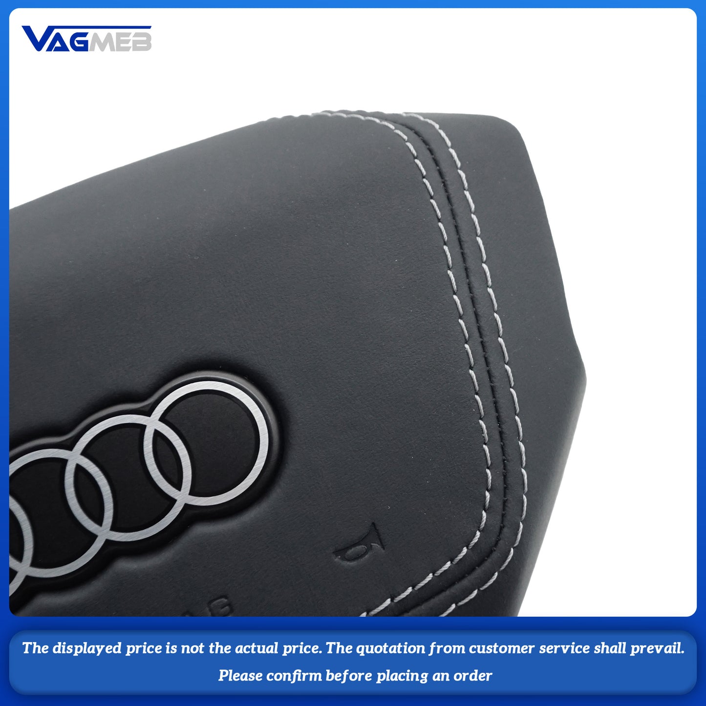 Steering wheel airbag cover multifunction steering wheel For Audi A5A6 Leather gray stripe