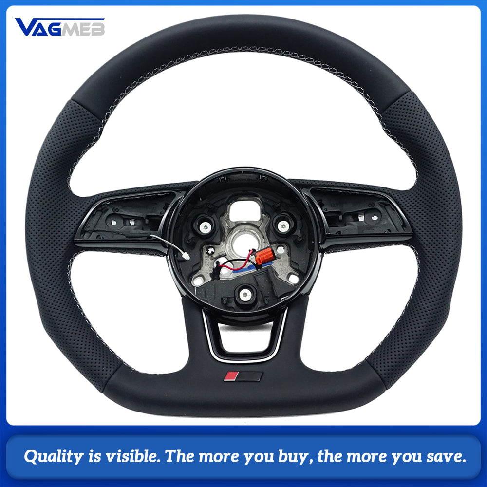 Heated steering wheel suitable for Audi A4 B9 leather flat bottomed steering wheel