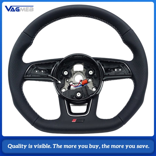 Heated steering wheel suitable for Audi A4 B9 leather flat bottomed steering wheel