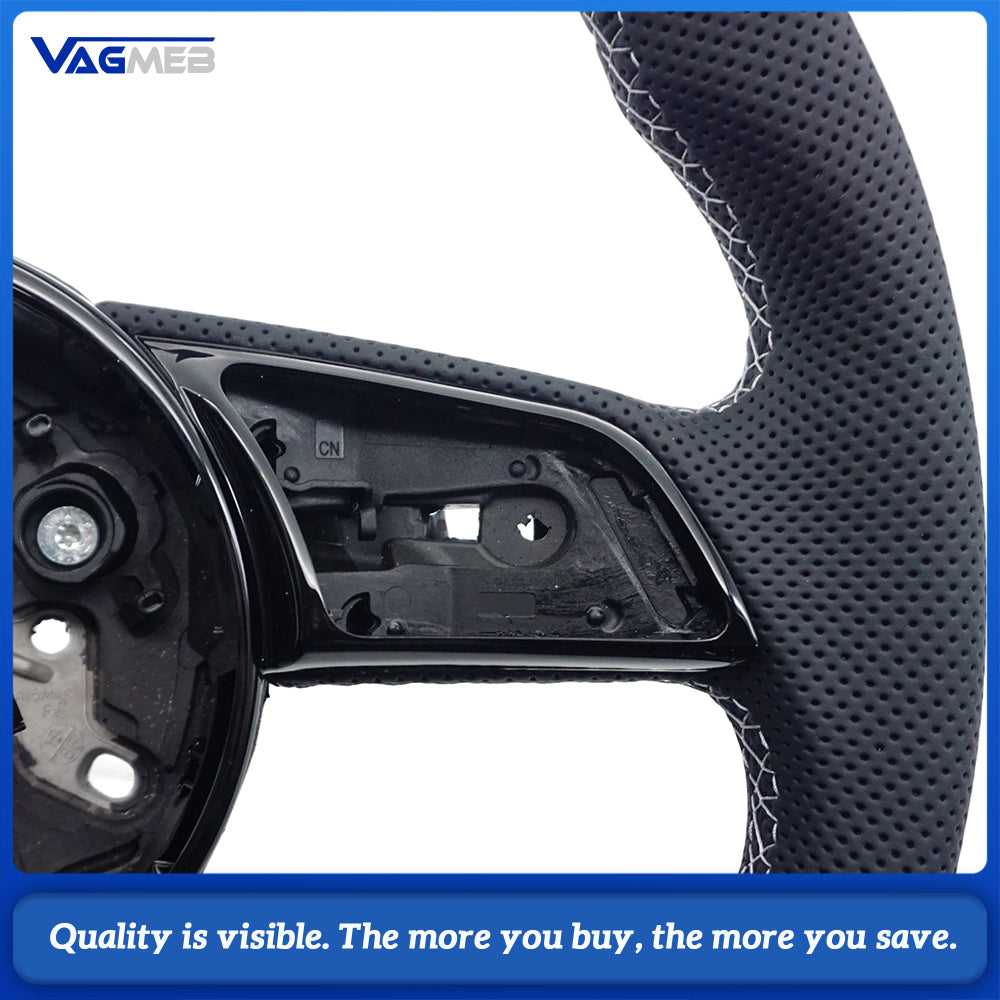 Heated steering wheel suitable for Audi A4 B9 leather flat bottomed steering wheel