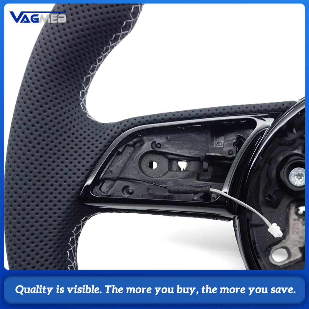 Heated steering wheel suitable for Audi A4 B9 leather flat bottomed steering wheel