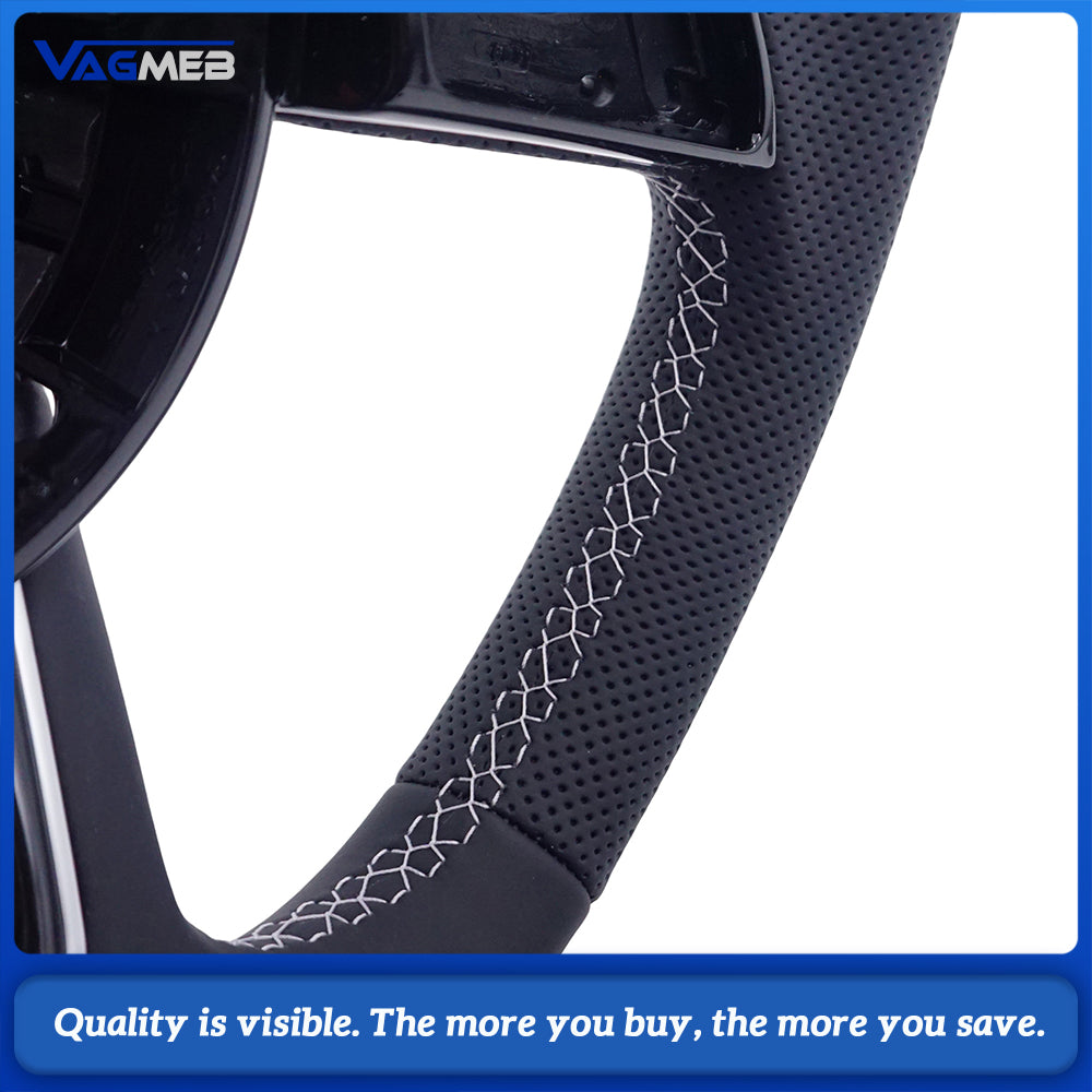 Heated steering wheel suitable for Audi A4 B9 leather flat bottomed steering wheel