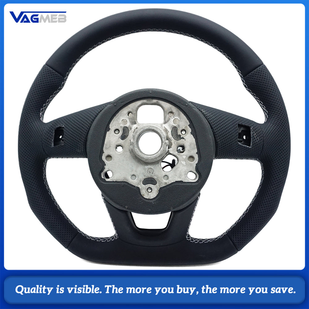 Heated steering wheel suitable for Audi A4 B9 leather flat bottomed steering wheel