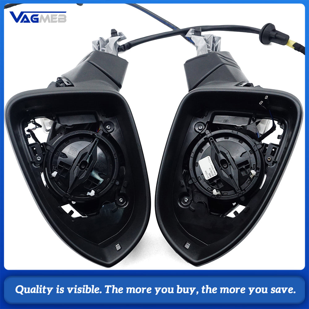 For VW Golf MK8 Side Mirror Rear View Electric Folding Mirror UPGRADE KIT (With VW illuminated ground light with memory function)