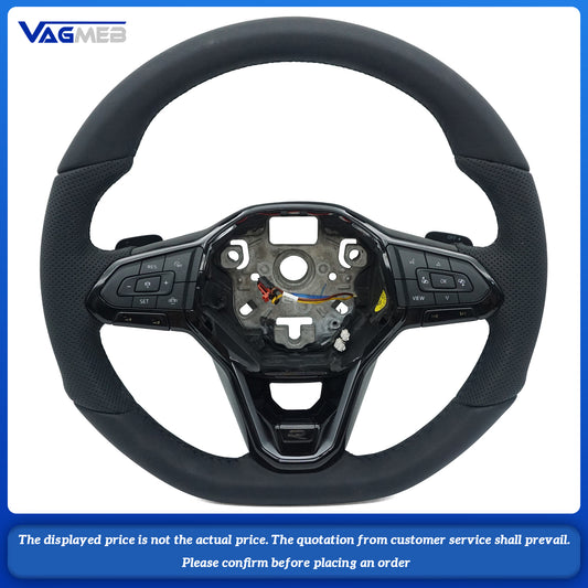 For VW Golf 8  GTI MK8 Custom leather alcantara punch steeringwheel with button heat paddle