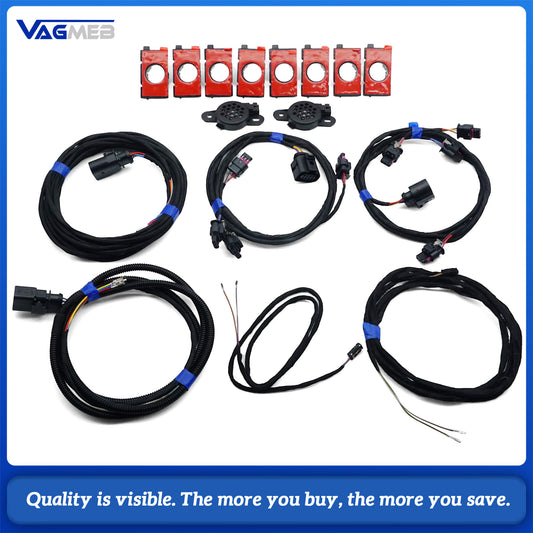 For Audi A4 B9 2018, 0 to 8 Radar Kit, Parking Sensor Upgrade, No Switch, Front Rear Parking Assist