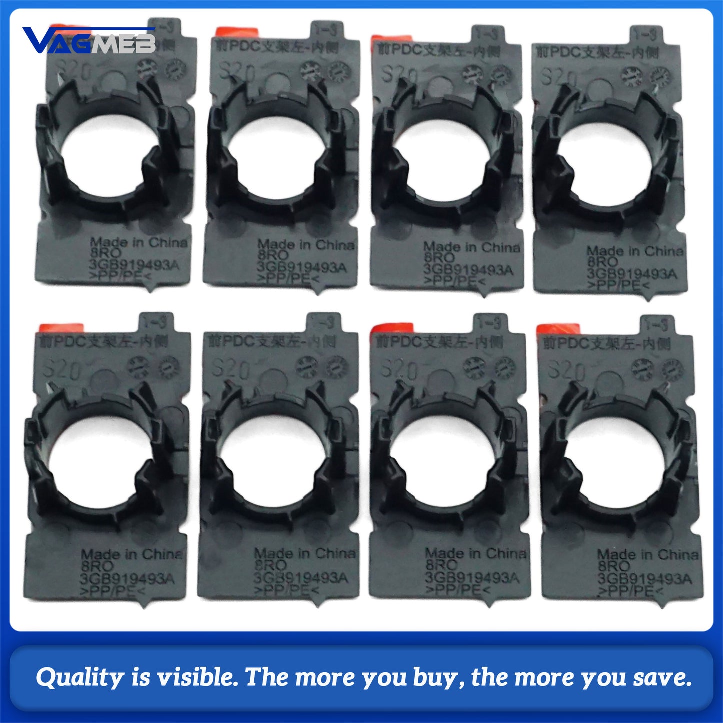 For Audi A4 B9 2018, 0 to 8 Radar Kit, Parking Sensor Upgrade, No Switch, Front Rear Parking Assist