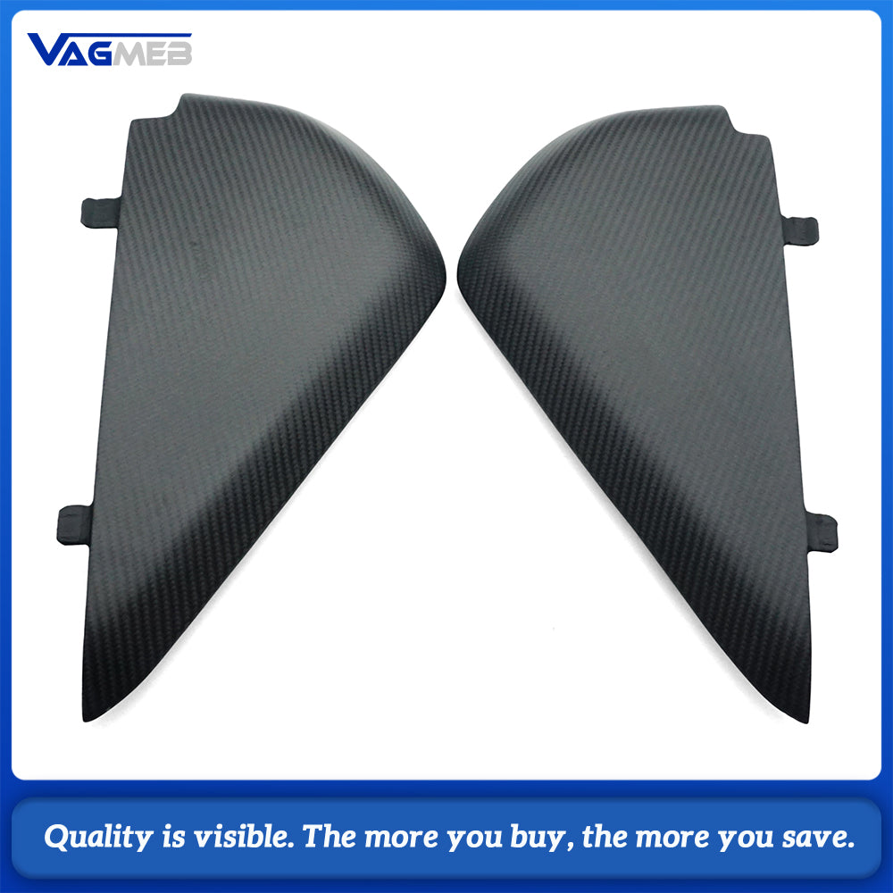 Matte Carbon Fiber Dashboard Side Panel Cover For Audi A4L B9 2017-2024 Interior Instrument Trim Pair 8WD 857 085A/086A