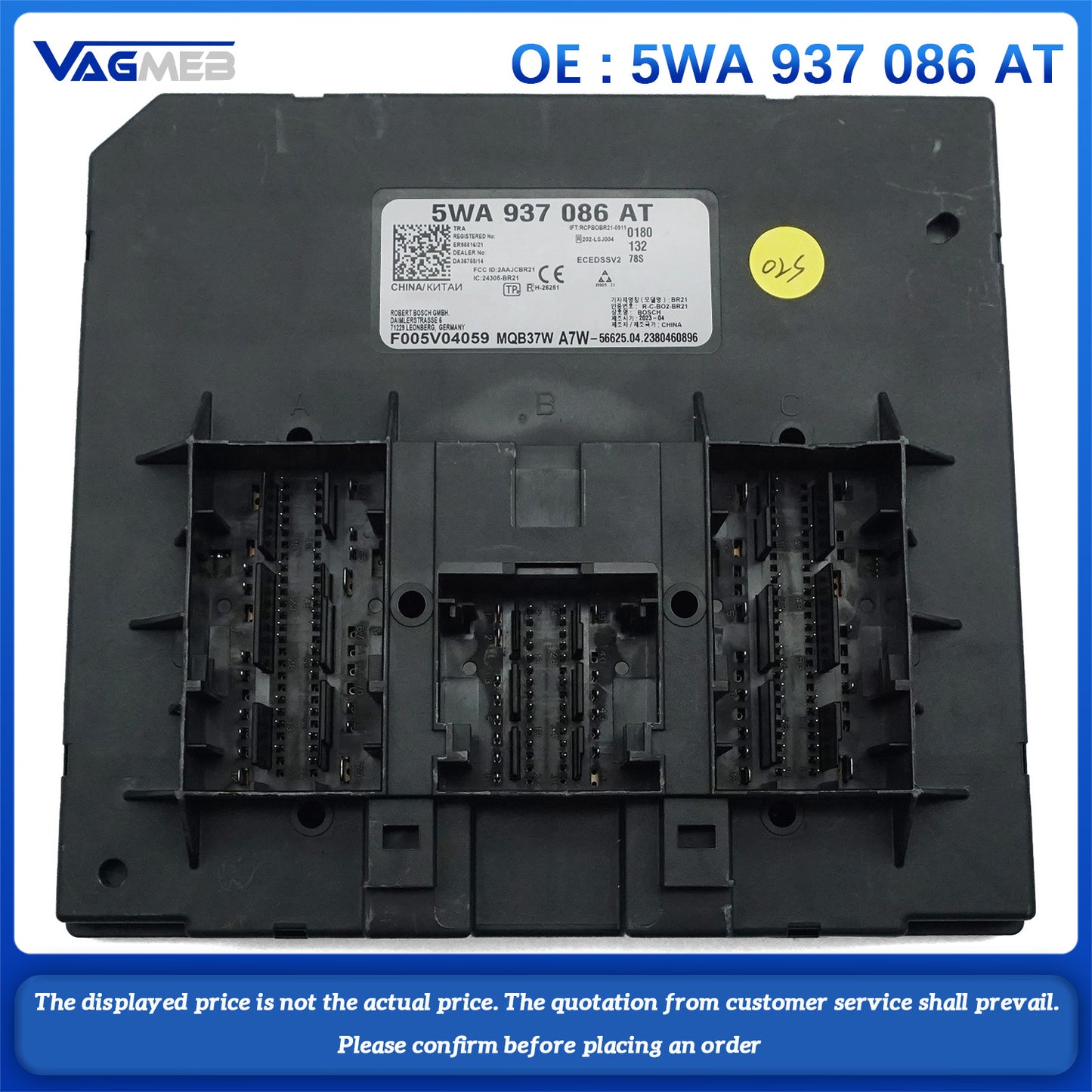 For VW Golf MK8 Octavia A38YS3 Caddy Control Module Control Unit BCM 5WA 937 086 AT
