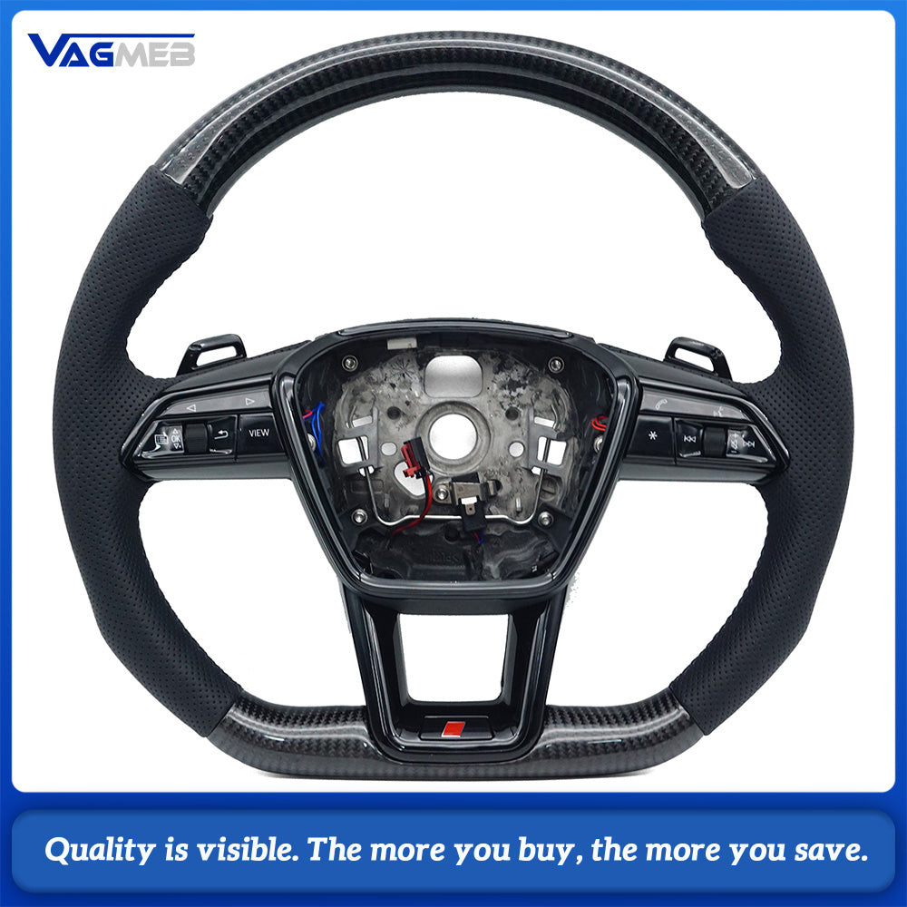 Sports Carbon Fiber Steering Wheel With heating,for Audi A4 Q5 Q7 A3 Q3 A7 B8 A6 C8 A8 RS5 RS4 RS6