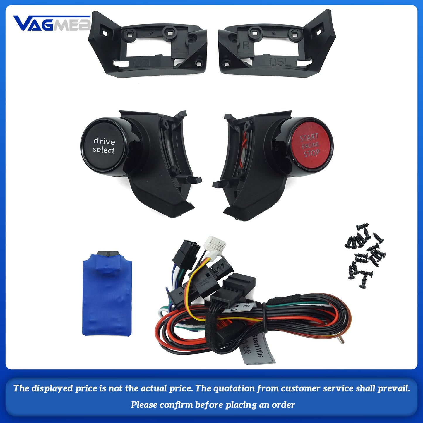 For Audi R8 with chrome-plated black paint finish and no welding, models Q3, Q5, and Q7