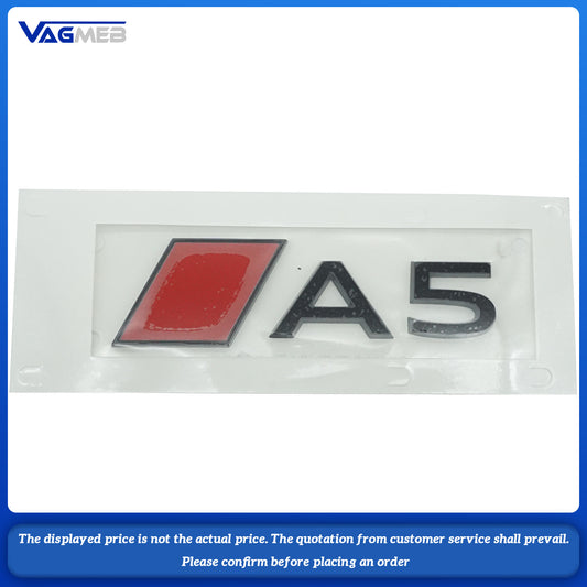 New Car Fender Badge Sticker Accessories 3D Stereoscopic Glossy Black Red Block Letters Emblem For A3 A4 A5 A6 A7 A8 RS Series