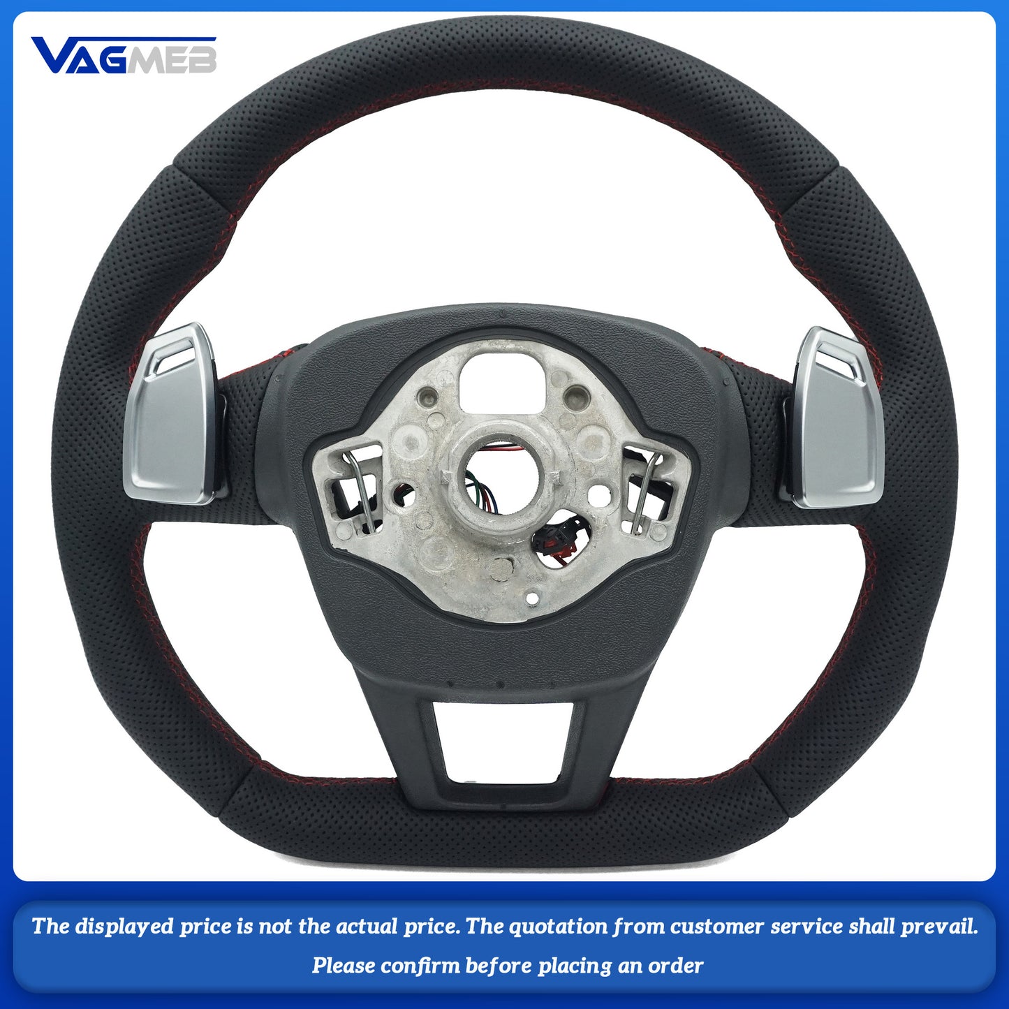 For Audi RS Logo A6C8 - All-exposed red line steering wheel
