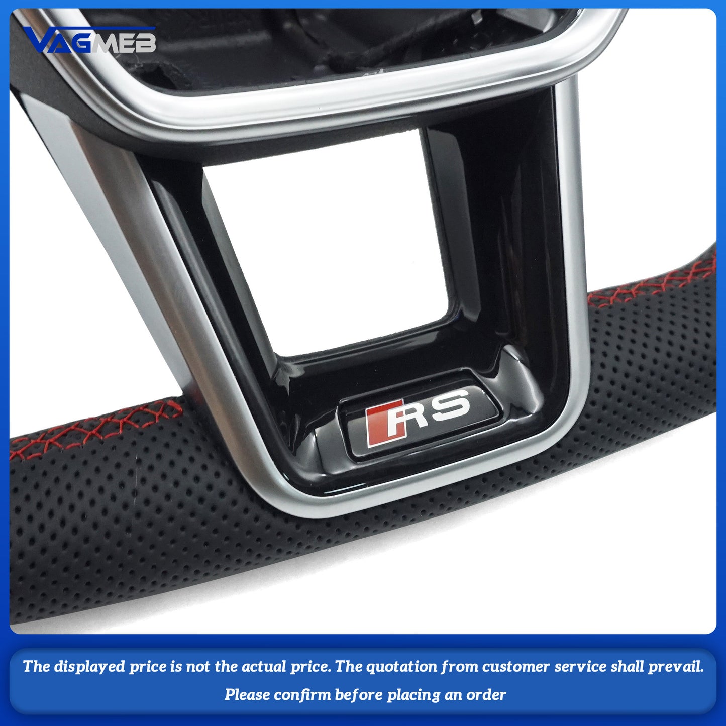 For Audi RS Logo A6C8 - All-exposed red line steering wheel