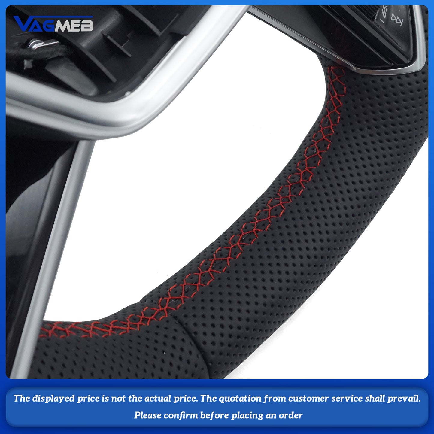 For Audi RS Logo A6C8 - All-exposed red line steering wheel