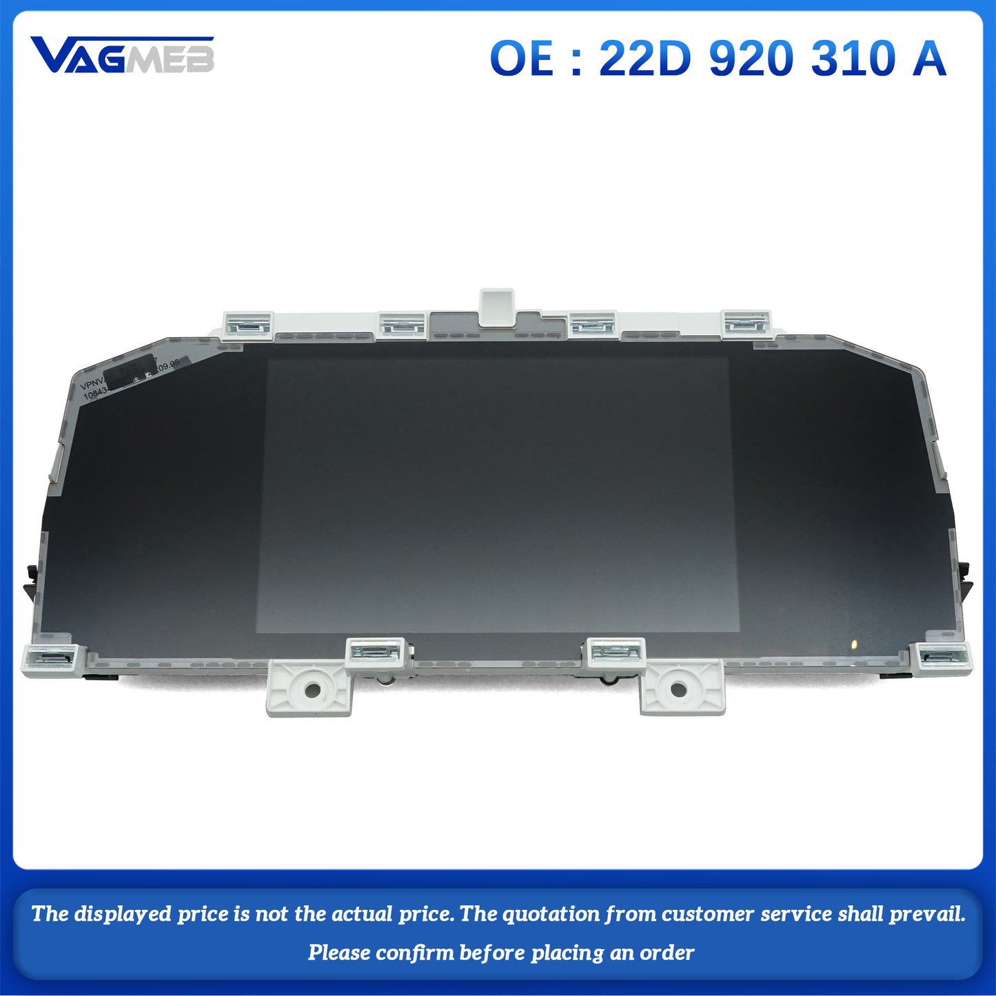 Virtual cockpit LCD instrument panel For VW T-Cross POLO 22D 920 310 A