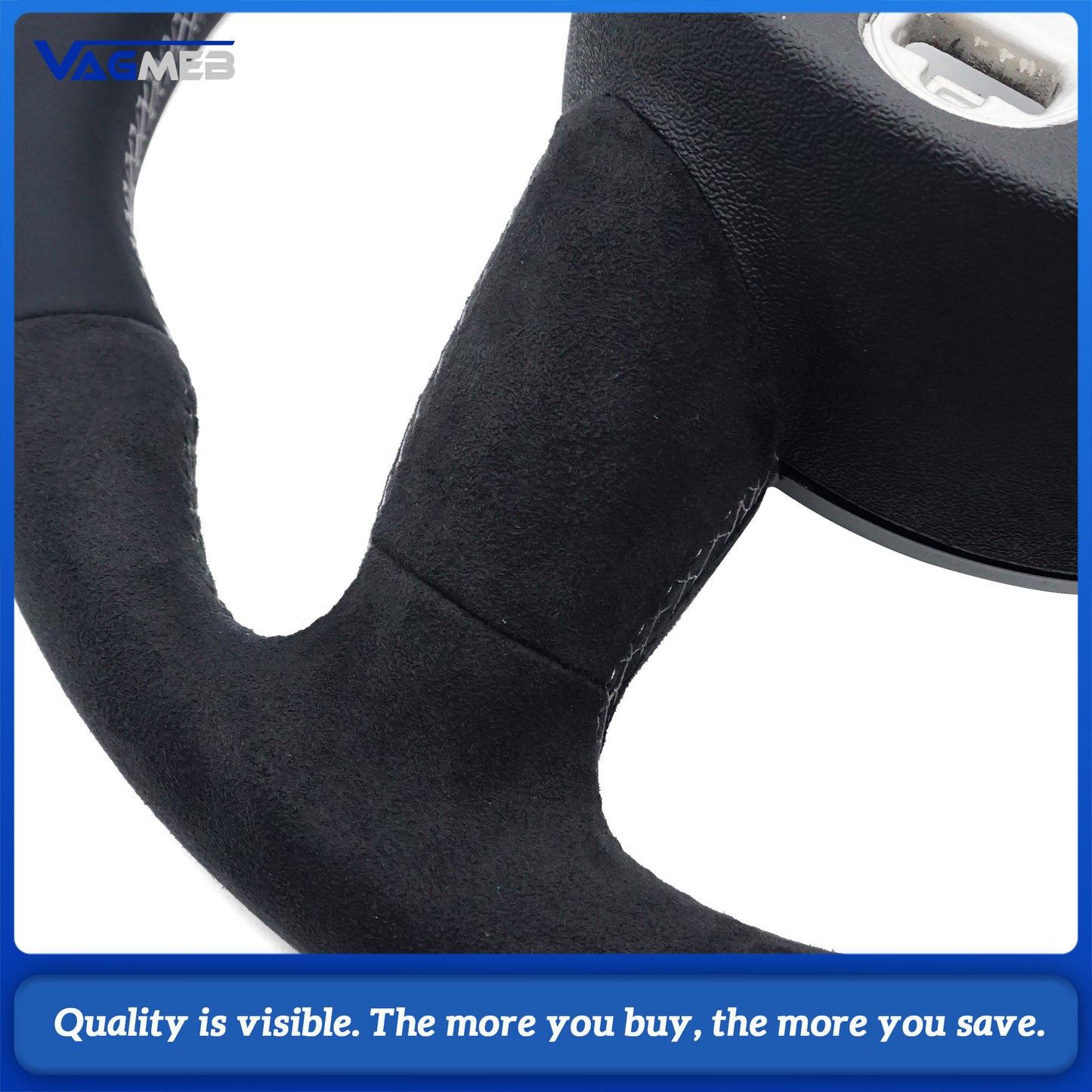 For Audi A3 8V A4 B8 A5 A6 A7 Q3 Q5 Q7 Alcantara Leather Flat Bottomed Steering Wheel