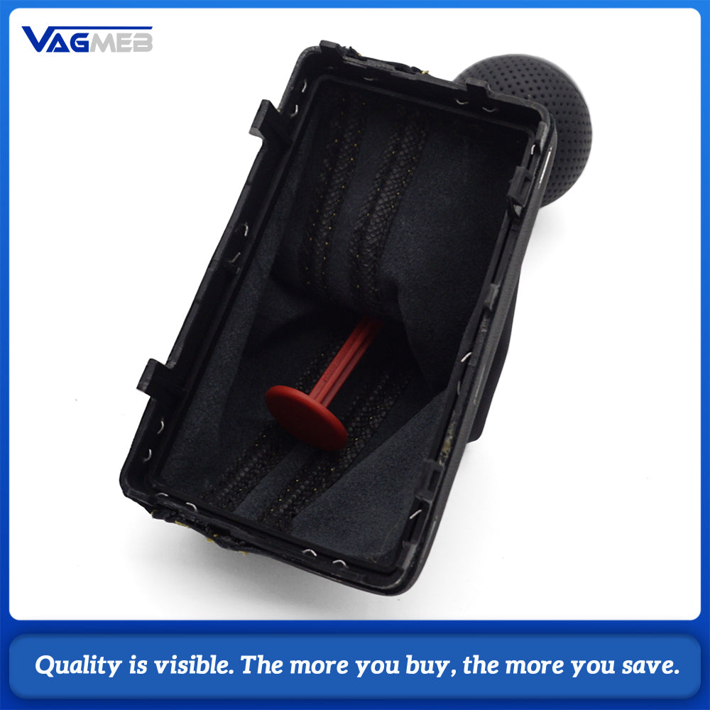 For Audi A3 8V Leather Gear Shift Knob Yellow Stitch Hole Punch Yellow Ring