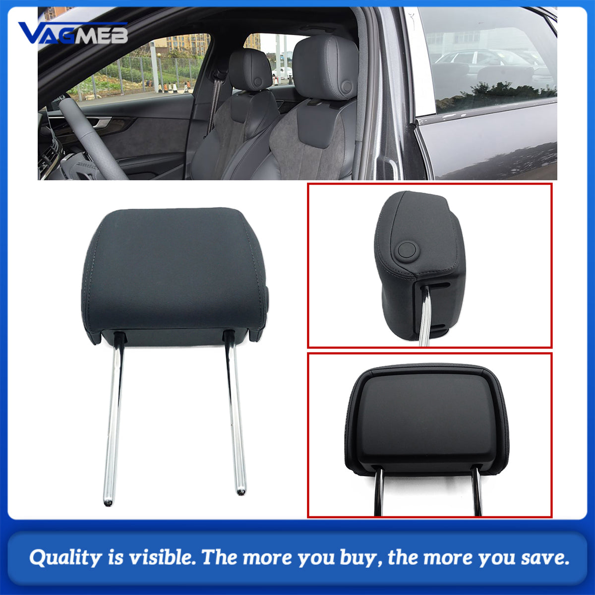 For Audi A4 A6 Adjustable Seat Headrest