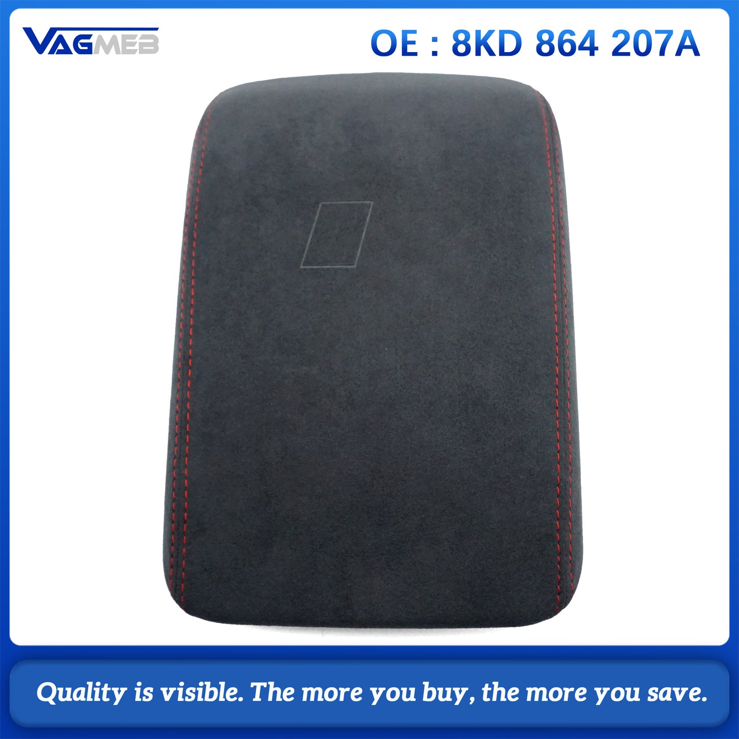 For Audi A4 B8 2009-2016 Make of Alcantara Wrap Car Interior Armrest Storage Box Cover Panel Trim Tuning Accessories 8KD 864 207 A