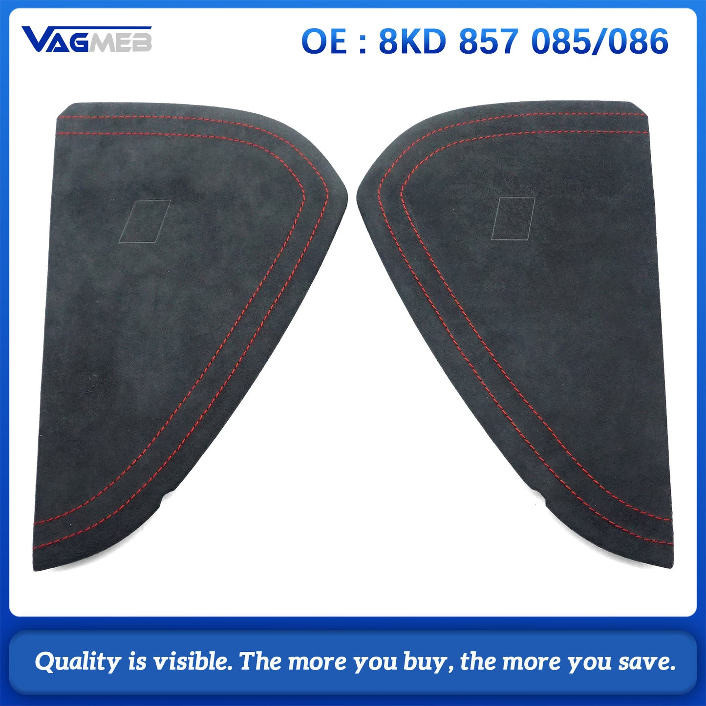 For Audi A4B8 Instrument panel cover with suede leather and red stitching 8KD 857 085/086