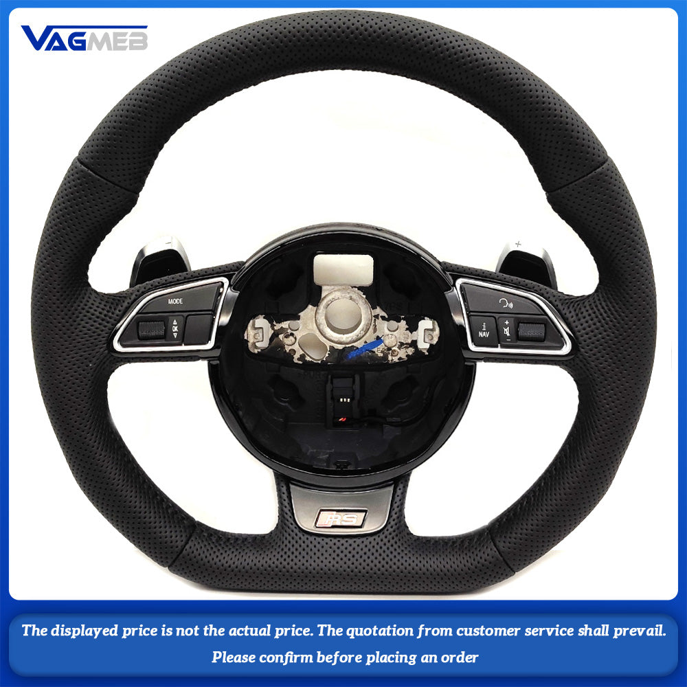For Audi A4 B8 Perforated S LOGO Shift Paddle Steering Wheel